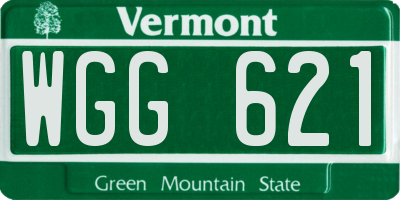 VT license plate WGG621