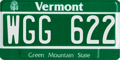 VT license plate WGG622