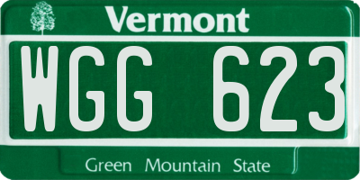 VT license plate WGG623