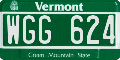VT license plate WGG624