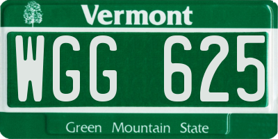 VT license plate WGG625
