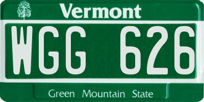 VT license plate WGG626