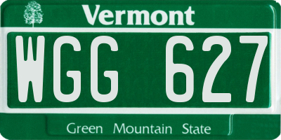 VT license plate WGG627