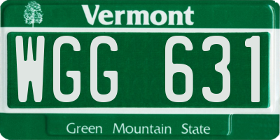 VT license plate WGG631