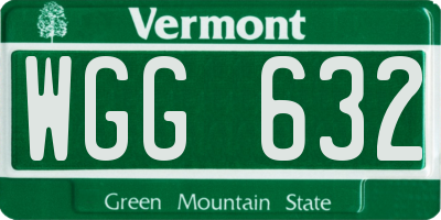 VT license plate WGG632