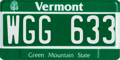VT license plate WGG633