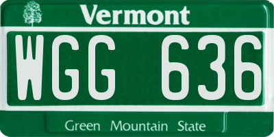 VT license plate WGG636