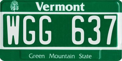 VT license plate WGG637