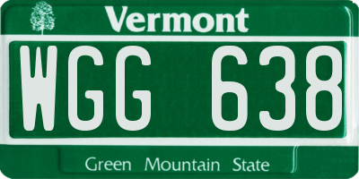 VT license plate WGG638