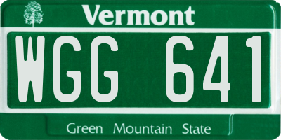 VT license plate WGG641