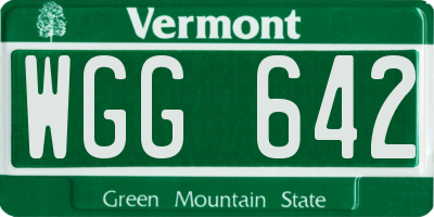 VT license plate WGG642
