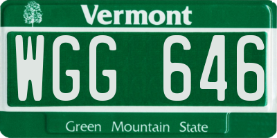 VT license plate WGG646