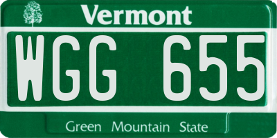 VT license plate WGG655