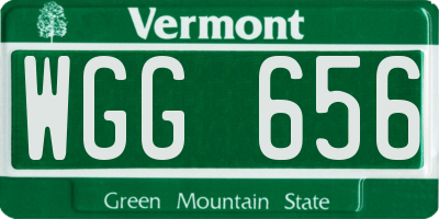 VT license plate WGG656