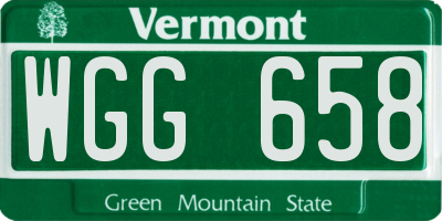 VT license plate WGG658