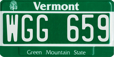 VT license plate WGG659