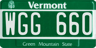 VT license plate WGG660