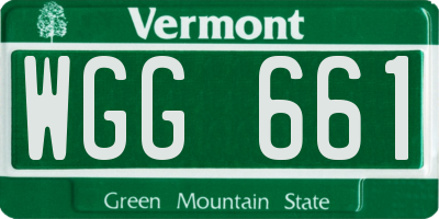 VT license plate WGG661