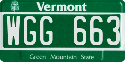 VT license plate WGG663
