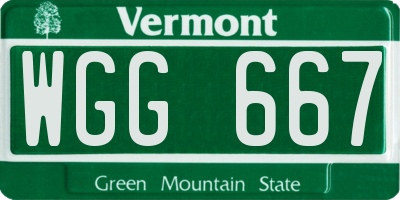 VT license plate WGG667