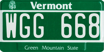 VT license plate WGG668