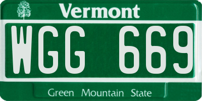 VT license plate WGG669