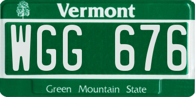 VT license plate WGG676