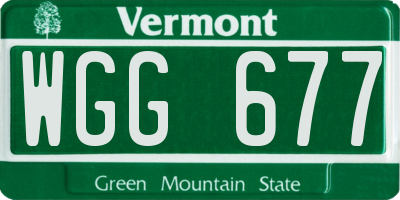 VT license plate WGG677