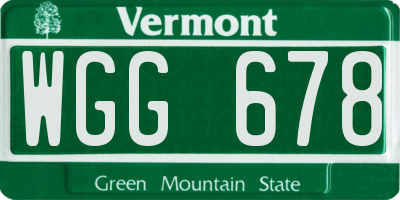 VT license plate WGG678