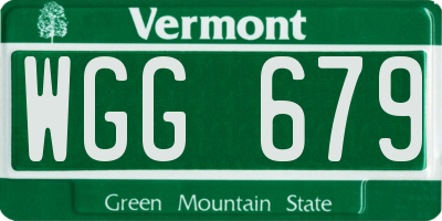 VT license plate WGG679