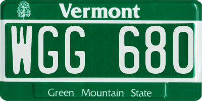 VT license plate WGG680
