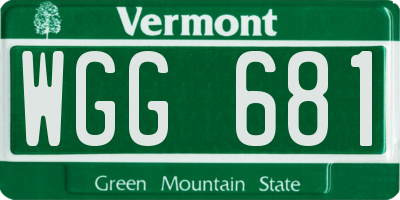 VT license plate WGG681