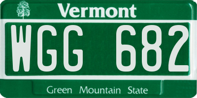 VT license plate WGG682