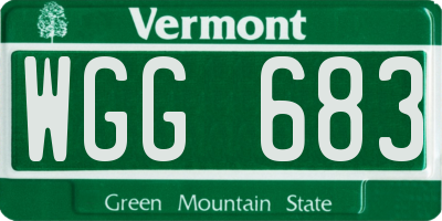VT license plate WGG683