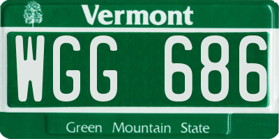 VT license plate WGG686