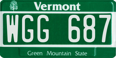 VT license plate WGG687