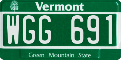 VT license plate WGG691