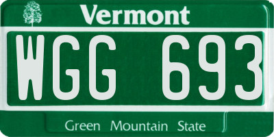 VT license plate WGG693