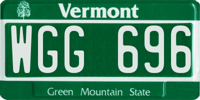 VT license plate WGG696