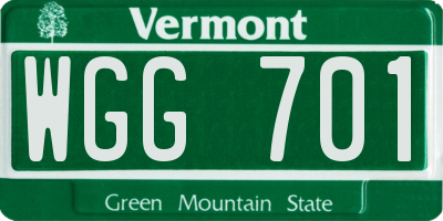 VT license plate WGG701