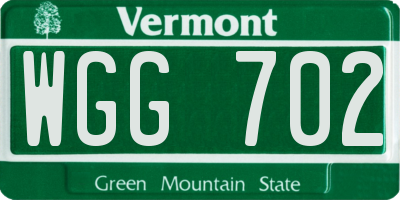 VT license plate WGG702