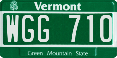 VT license plate WGG710