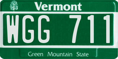 VT license plate WGG711