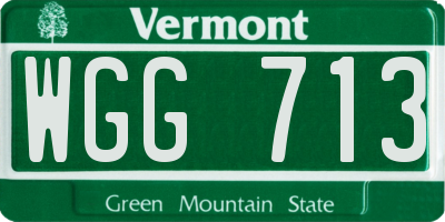 VT license plate WGG713