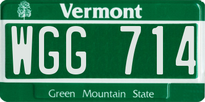 VT license plate WGG714