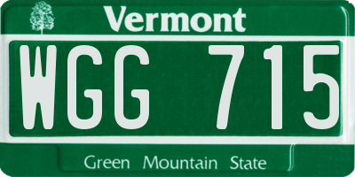 VT license plate WGG715
