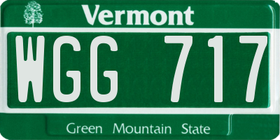 VT license plate WGG717