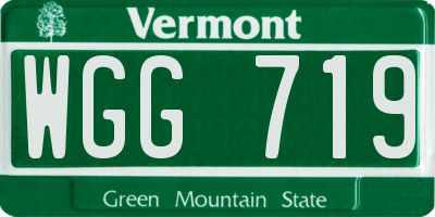 VT license plate WGG719