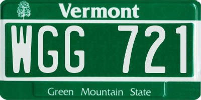 VT license plate WGG721