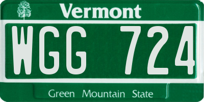 VT license plate WGG724